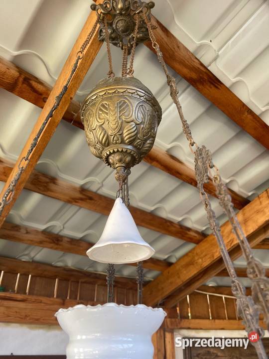 Przepiekny żyrandol lampa naftowa porcelanowy Bystrzyca Kłodzka sprzedam