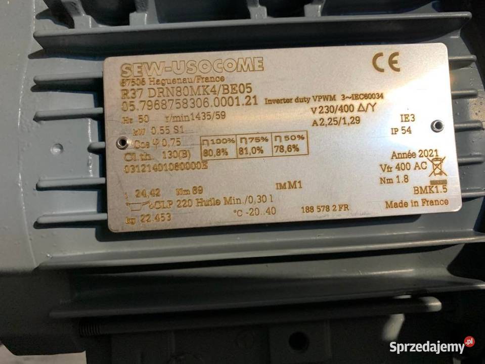 Serwomotor SEW R37 DRN80MK4BE05 500W mazowieckie
