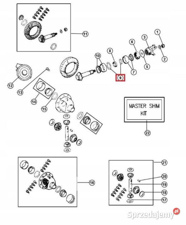 PIERŚCIEŃ DYSTANS MOSTU JEEP WRANGLER 0306 zASO