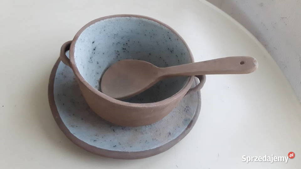 Zestaw ceramiczny ręcznie wykonany.