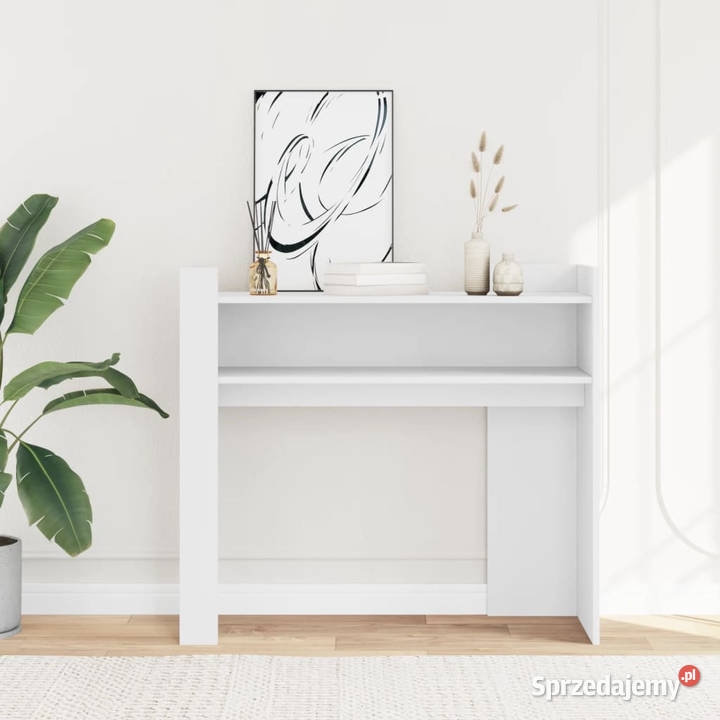 Stolik konsolowy biały 100x35x90 materiał Warszawa