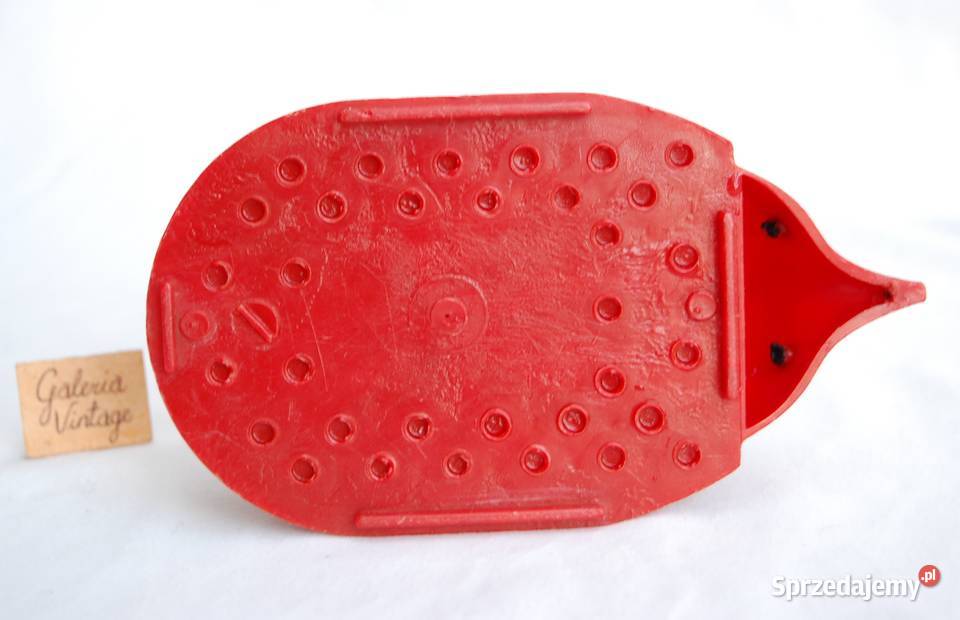 Czerwony jeż na kredki przybornik na biurko PRL czerwony Zabawne gadgety Zabawne gadgety