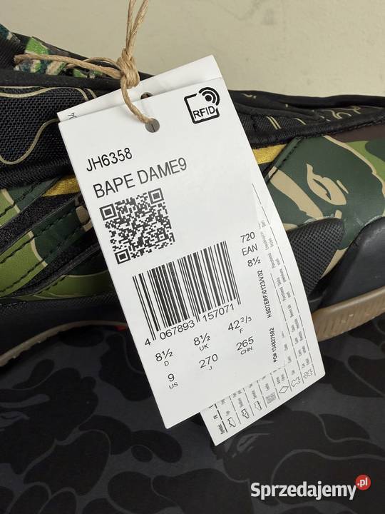 ButySneakersy Adidas Bape x Dame 9 JH6358 Kraków