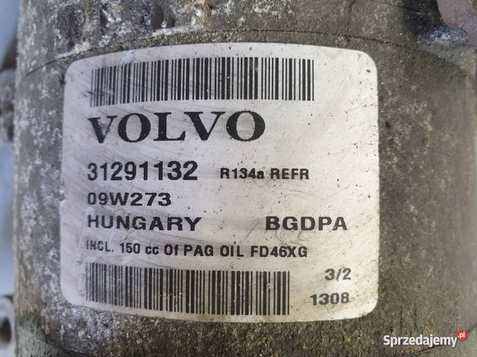 SPRĘŻARKA KLIMATYZACJI Volvo V70 III 20 16V Kompresory klimatyzacji lubelskie Chełm