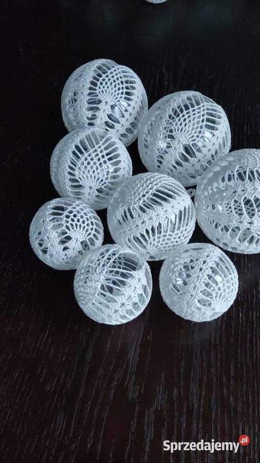 Bombki szydełkowe małe na wypełnieniu akrylowym podkarpackie Ropczyce