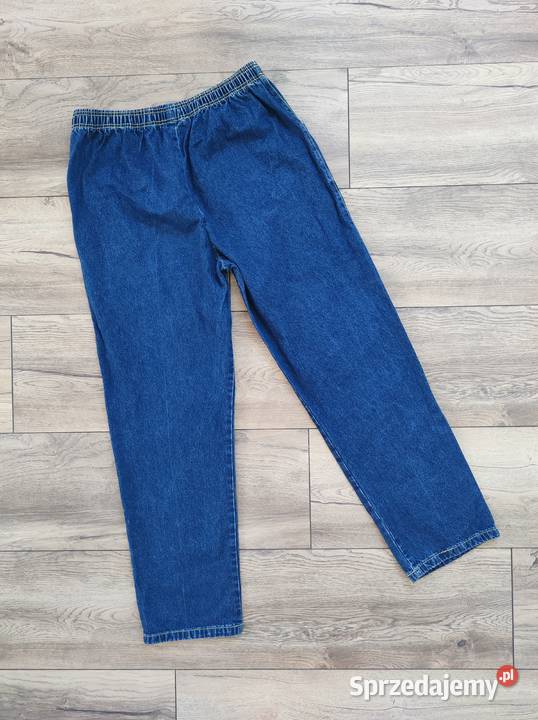 Jeansowe spodnie Vintage Naszycia 80 90s 44 Jasło
