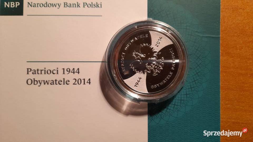 Moneta srebrna Patrioci 1944 Obywatele 2014 20 z mazowieckie Warszawa