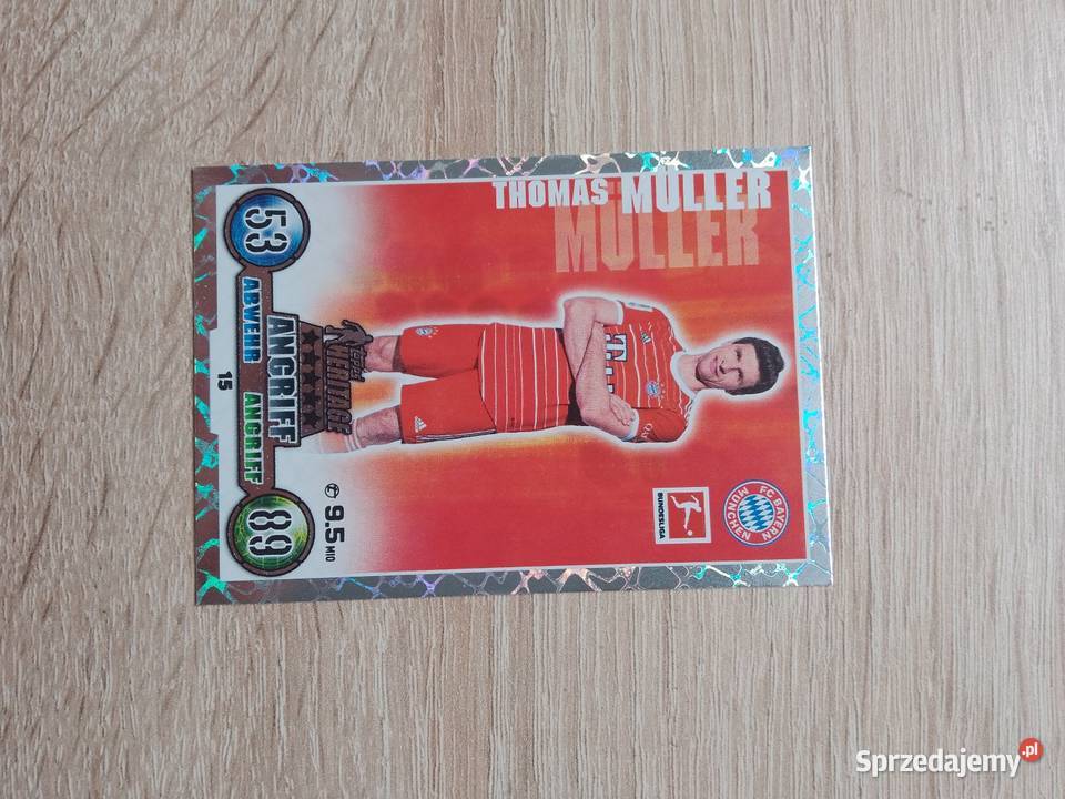 Karta piłkarska Thomas Muller bundesliga srebrna Chrzanów sprzedam