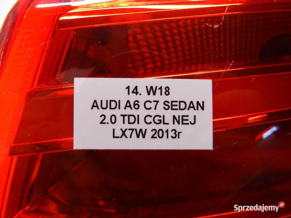 LAMPA PRAWA PRAWY TYŁ TYLNA W BŁOTNIK 4G5945096 sprzedam