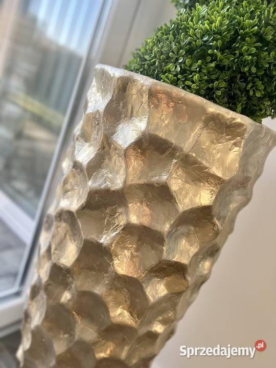 Złota donica perłowa muszelkowa Glamour Premium Golkowice