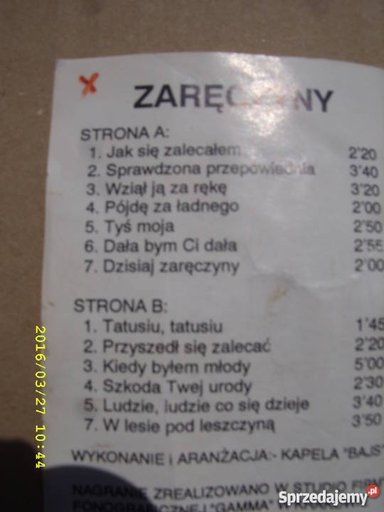 Folk kaseta KAPELA BAJSZARECZYNY Wołów