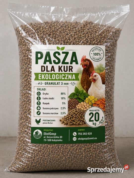 Pasza kur 20 ekologiczna Szczecin