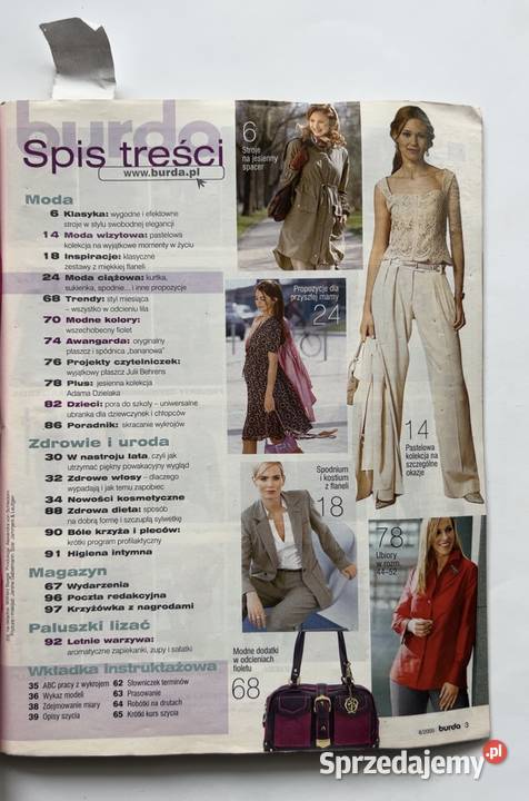 Burda 82005 Magazyn Mody Vintage Wykroje Kultura i Rozrywka Warszawa