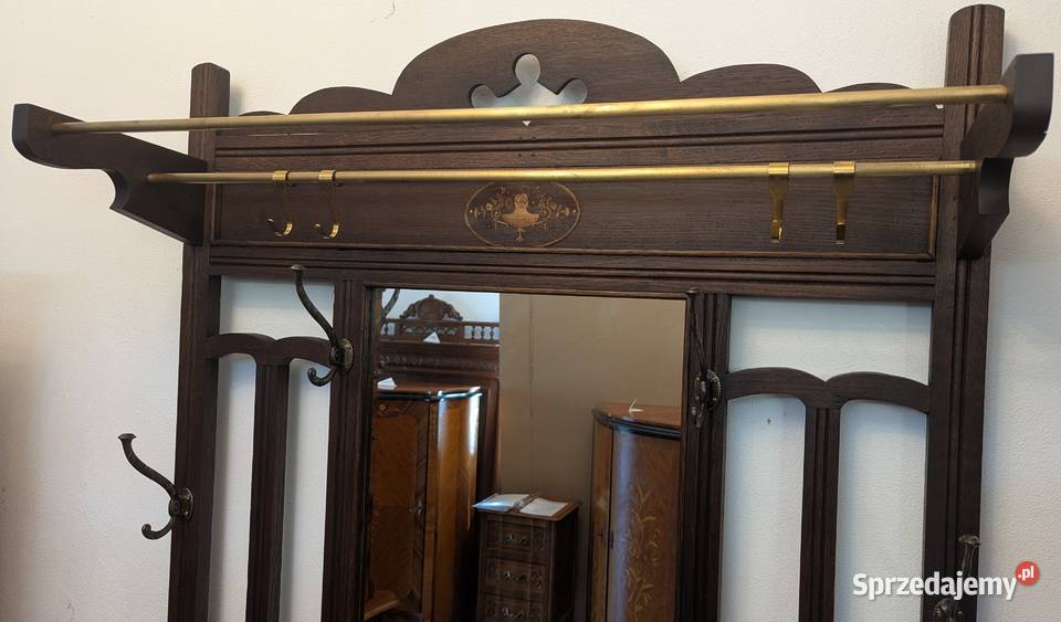 Piękna dębowa garderobawieszak secesyjnysklep Dąbrowa Górnicza