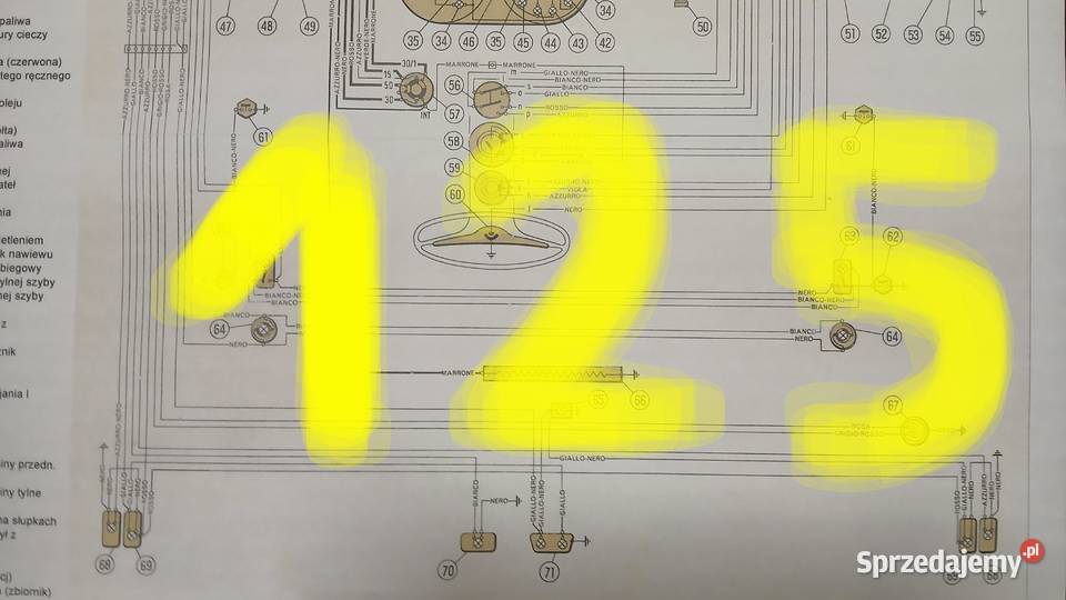 Fiat 125 special schemat instalacji elektrycznej Olimpin