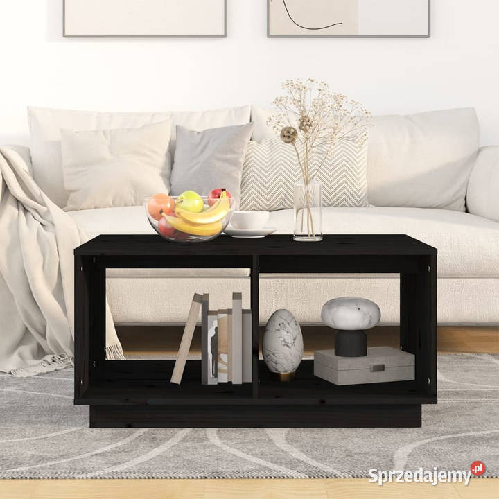 Stolik kawowy czarny 80x50x40 lite drewno mazowieckie Warszawa