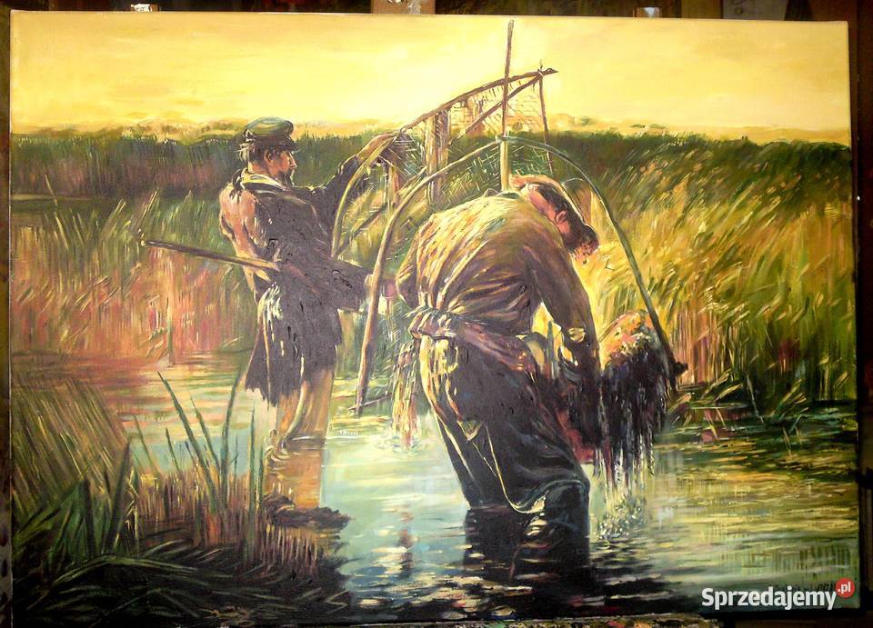 Kopia obrazu Leona Wyczółkowskiego Rybacy Toruń