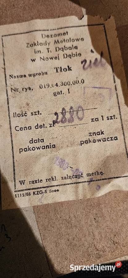 NowyFabryczny ZMDTłok z sygnaturą do Barlinek