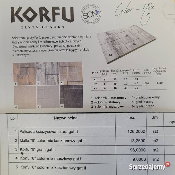 Kostka brukowa Korfu 33 mkw Hryniewicze