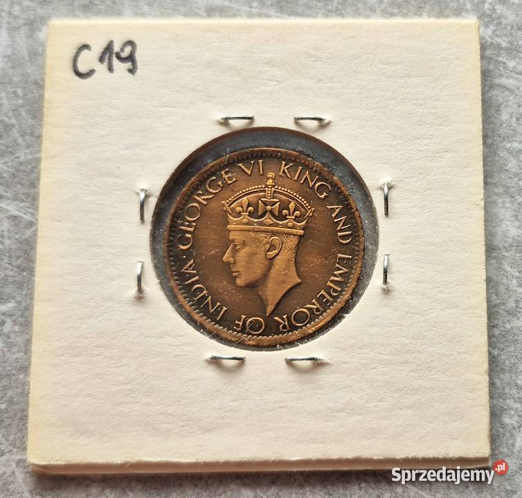 C19 CEJLON 1 Cent 1942 r Numizmatyka