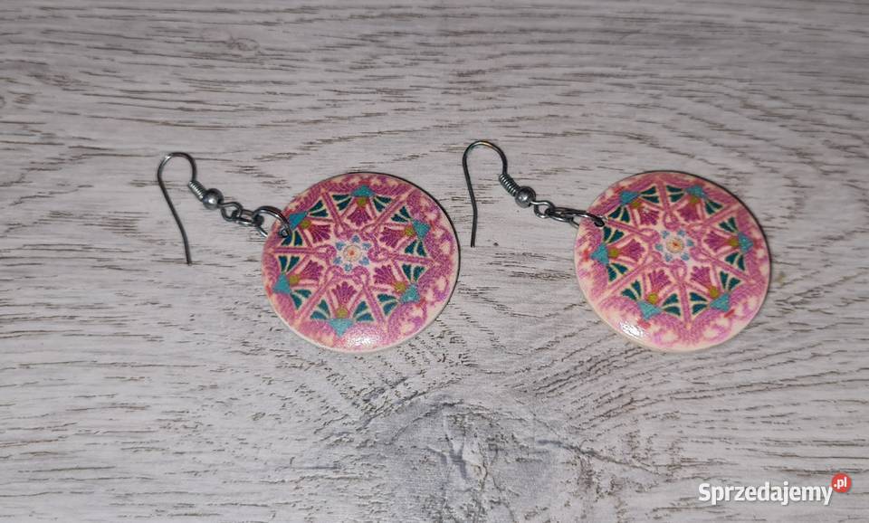 Kolczyki damskie różowe sprzedam