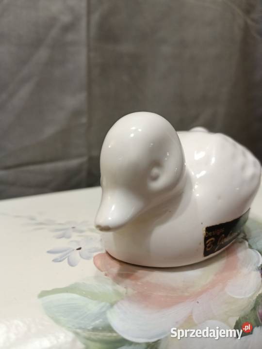 Ptak ptaszek kaczka biała porcelana Zamość sprzedam