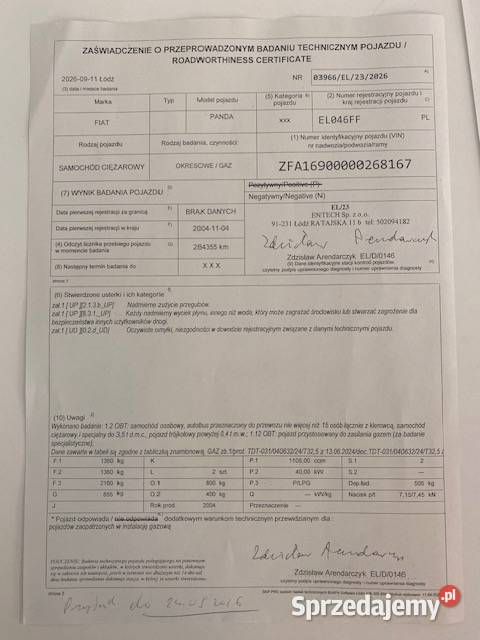 Fiata Pandę 11 benzyna LPG 2004 wersja VAN Łódź
