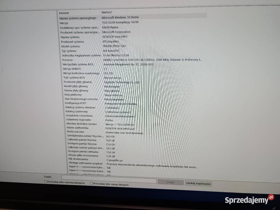 Komputer stacjonarny Nagrywarka DVD