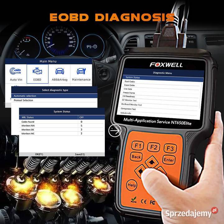 Skaner Diagnostyczny FOXWELL NT650 Elite ODB2 Interfejsy diagnostyczne Biłgoraj