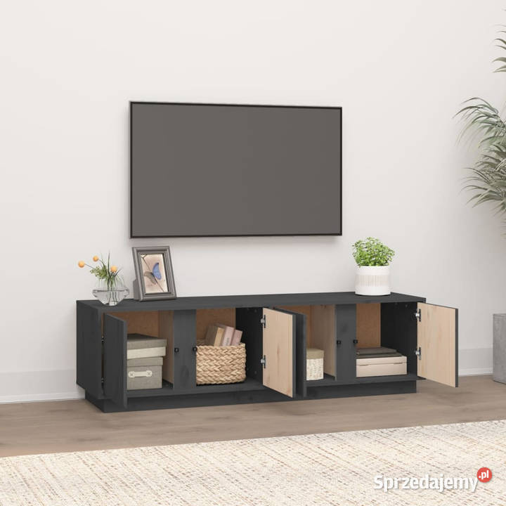 Szafka pod telewizor szara 140x40x40 lite drewno mazowieckie