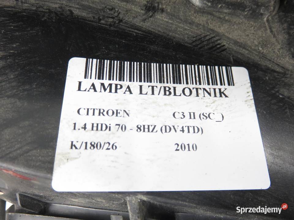 LAMPA LEWA TYLNA CITROEN C3 II SC