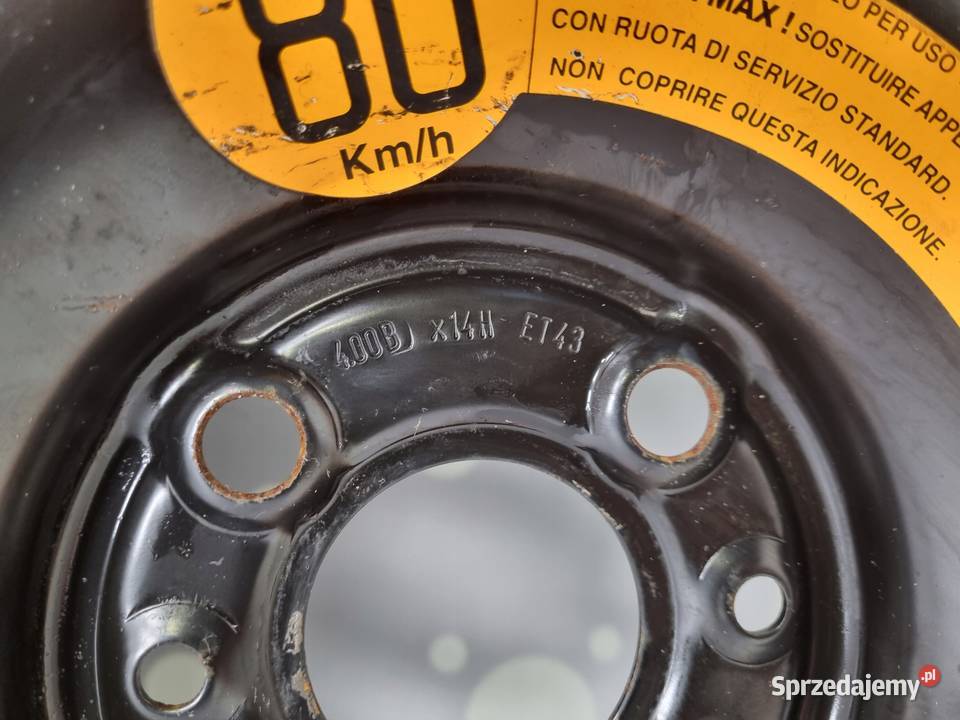 KOŁO DOJAZDOWE Fiat 500 Panda 13580 B14 R14 4x98 Chełm sprzedam