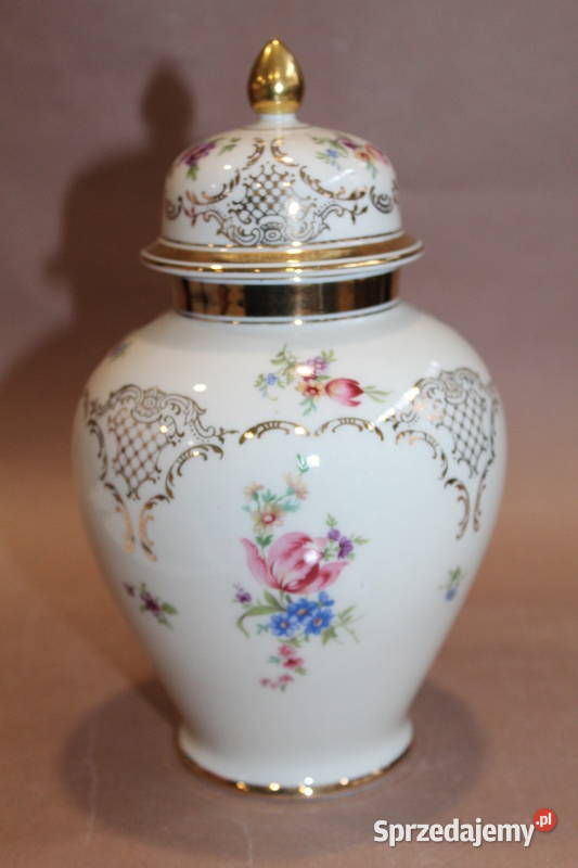 Porcelanowa amfora w kwiaty wys 21 475