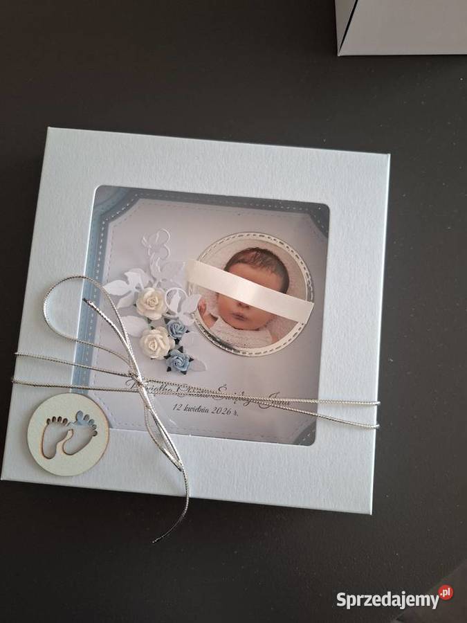 Kartka w pudełku z okazji chrztu Strzebiń sprzedam