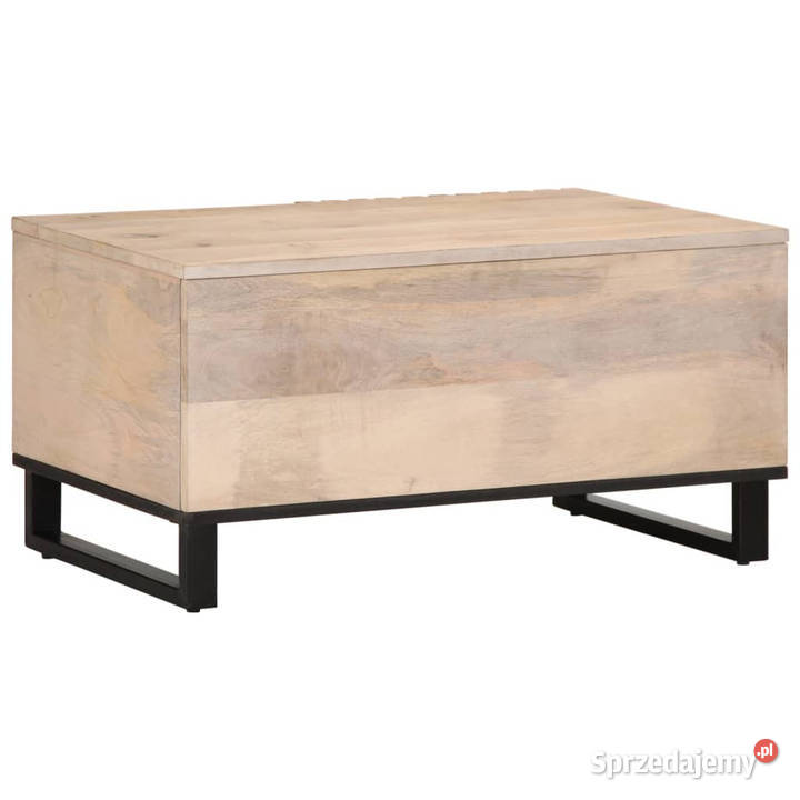 Stolik kawowy biały 80x51x40 lite drewno mango