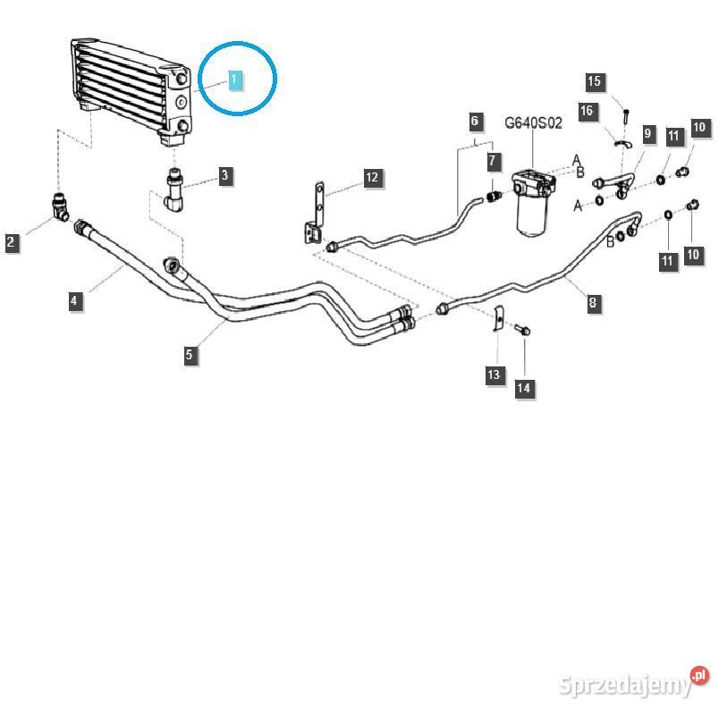 Chłodnica oleju 6rzędowa TRG640 LS Tractor Tajęcina