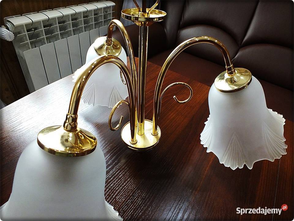 Złoty Żyrandol 3 ramienny Lampa wisząca sufitowa Żary