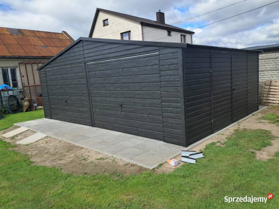 Garaż blaszany 7x5 GRAFIT DREWNOPODOBNY