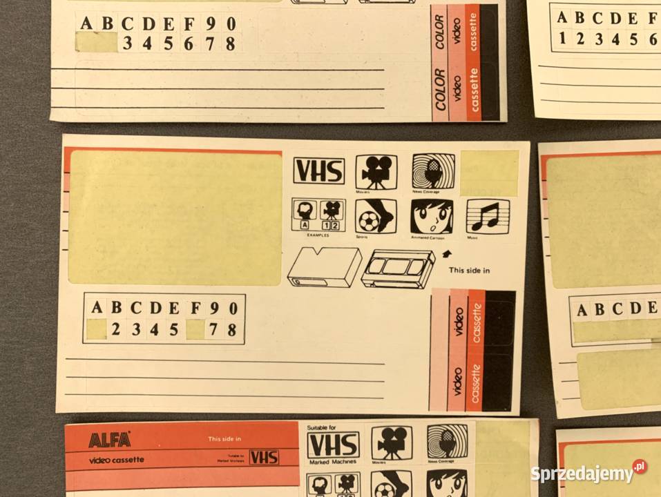 Etykiety PRL na kasety Video naklejki Stalowa Wola sprzedam