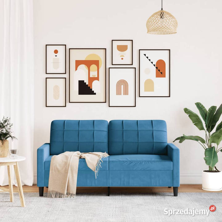 Sofa 2osobowa niebieski 140 tapicerowana Sofy i kanapy Warszawa