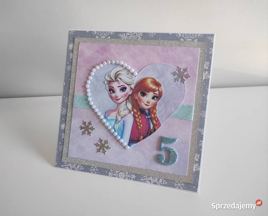 Kartka urodzinowa ręcznie robiona Kraina lodu Łódź