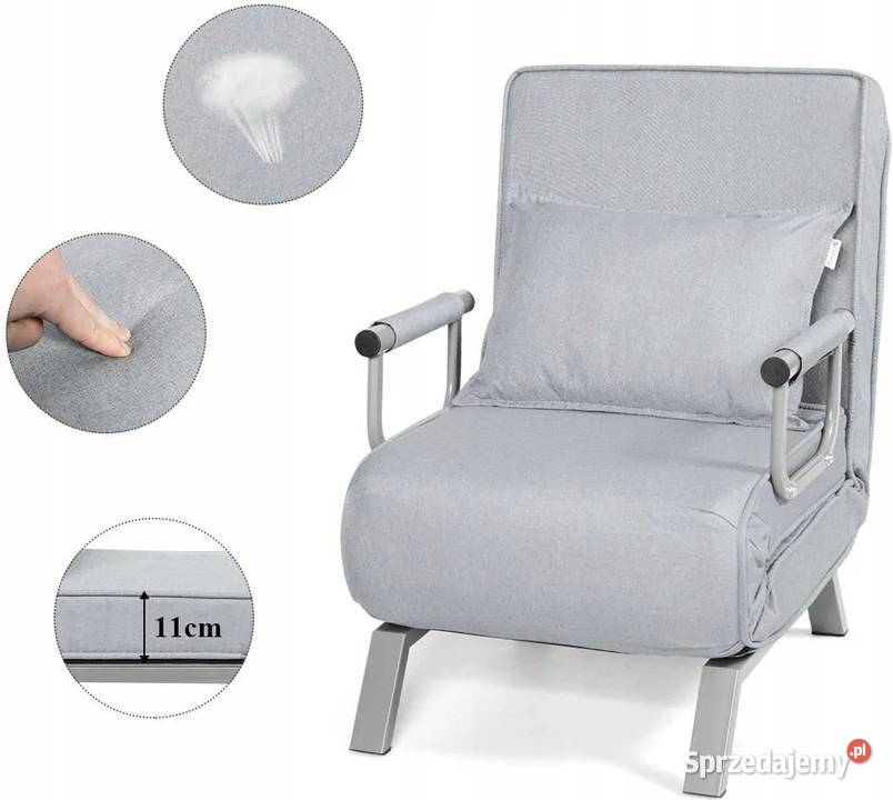 FOTEL SZARY 3 W 1 do spania leżenia i siedzenia Częstochowa