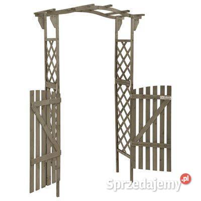 vidaXL Pergola z furtką 116x40x204 szara lite Warszawa