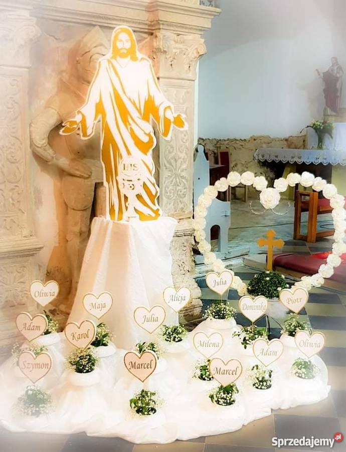 Postać Pana Jezusa dekoracja Pierwsza Komunia Dobrzyca