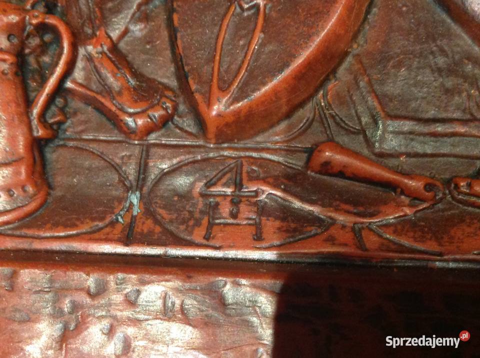 Stary Obraz Płaskorzeźba z Wosku Sygnowany lubuskie Nowa Sól sprzedam