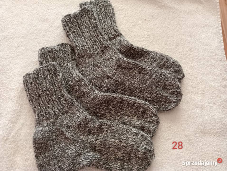 2 pary grubych wełnianych skarpet 3941Ręcznie Złotów