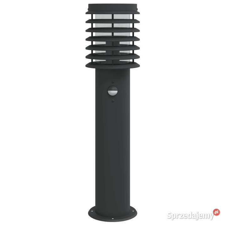 Lampy ogrodowe na słupku z czujnikiem 3 czarne