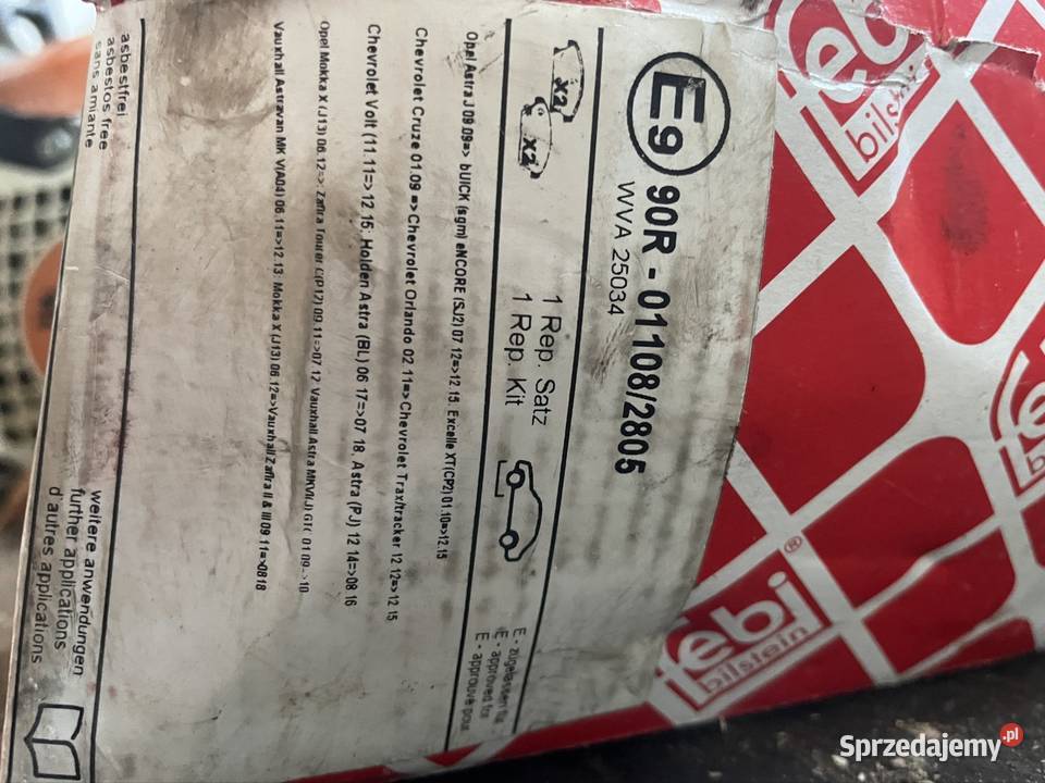Klocki hamulcowe przód Febi Bilstein Grudziądz sprzedam