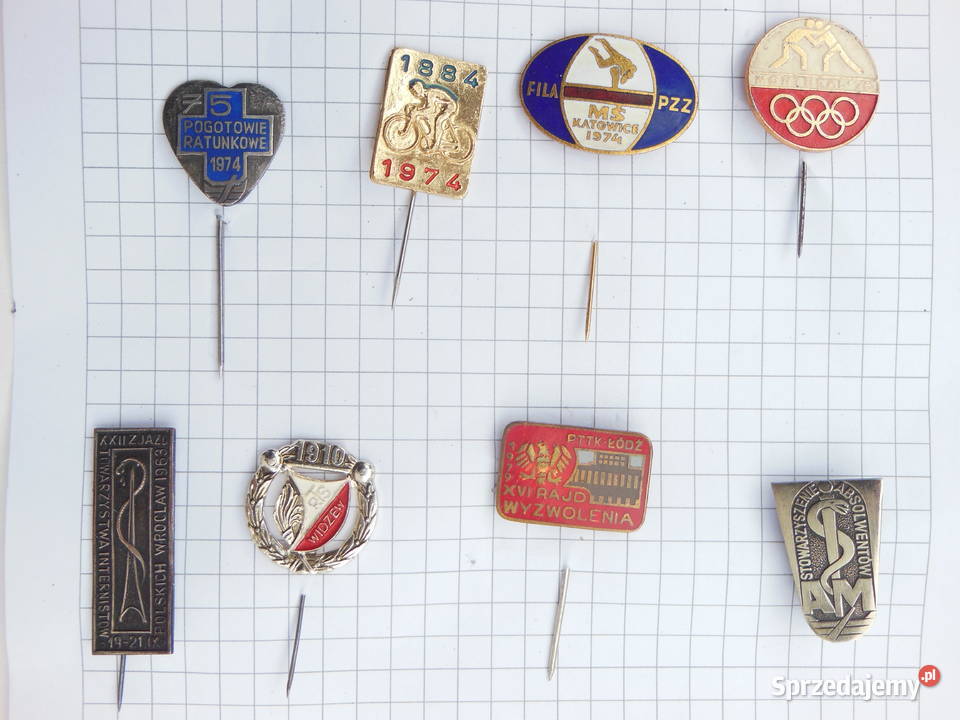 Przypinki z okresu PRLróżne dolnośląskie