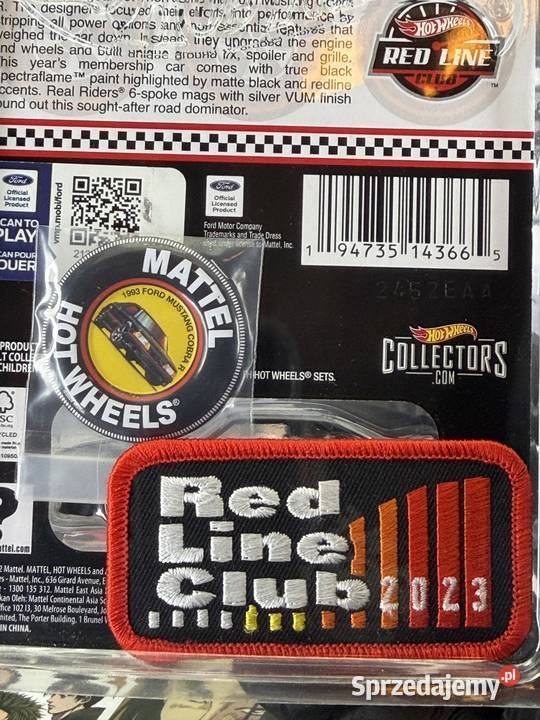 Hot Wheels RLC 1993 Ford Mustang Cobra R Black dolnośląskie Wrocław